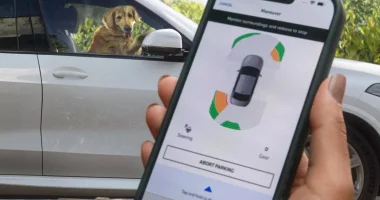 BMW estacionando sozinha controlada por aplicativo de celular