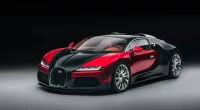 Bugatti Veyron FKP Hommage em dois tons de vermelho e preto com grade frontal alargada
