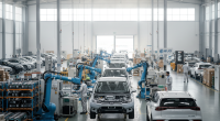 Linha de produção da BYD no Brasil com foco em veículos elétricos e híbridos plug-in.