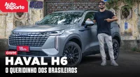 Frente do novo GWM Haval H6 2026 com destaque para a grade redesenhada e luzes de LED