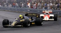 Lotus 98T preto e dourado pilotado por Ayrton Senna em 1986