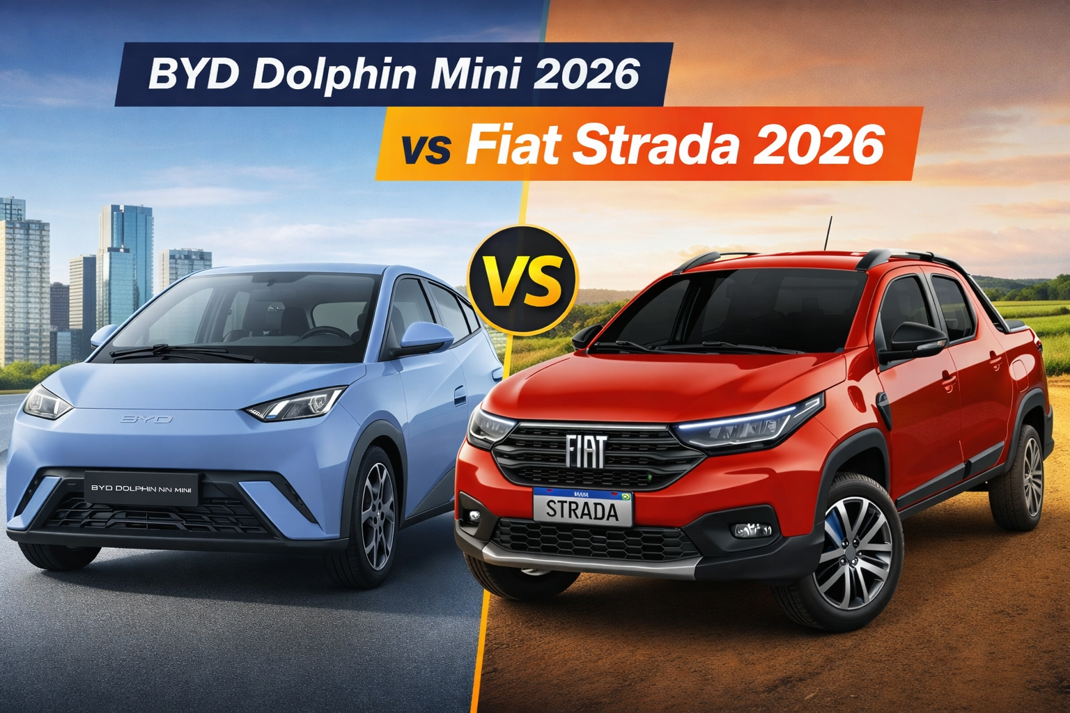 BYD Dolphin Mini 2026 vs Fiat Strada 2026